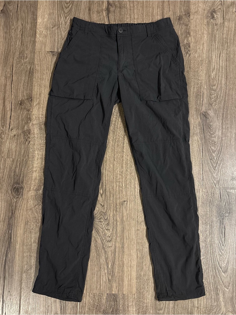 REI Co-Op Hiking Pants Black Stretch Trail Elastic Cuff Wicking Women’s Size 6